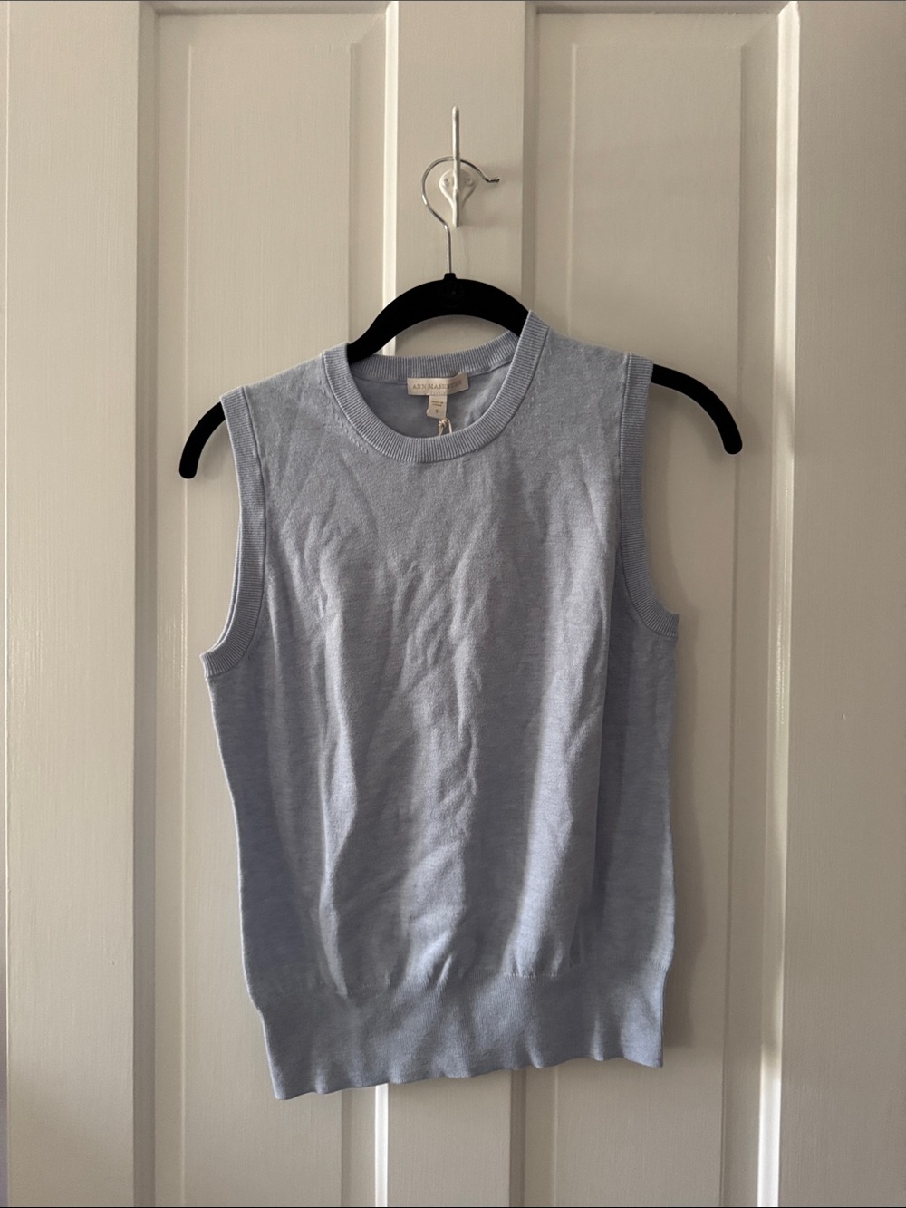 ANN MASHBURN Light Blue Sleeveless Knit Sweater